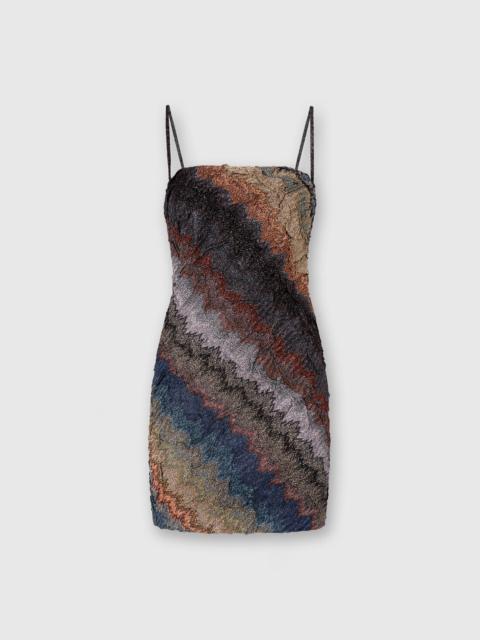 Mini Dress in Raschel Fabric