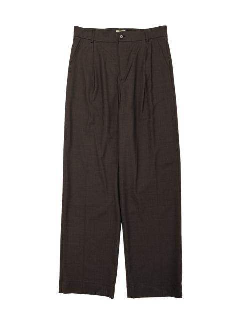 Grandad Trouser Super 130's Cold Wool Bark Brown