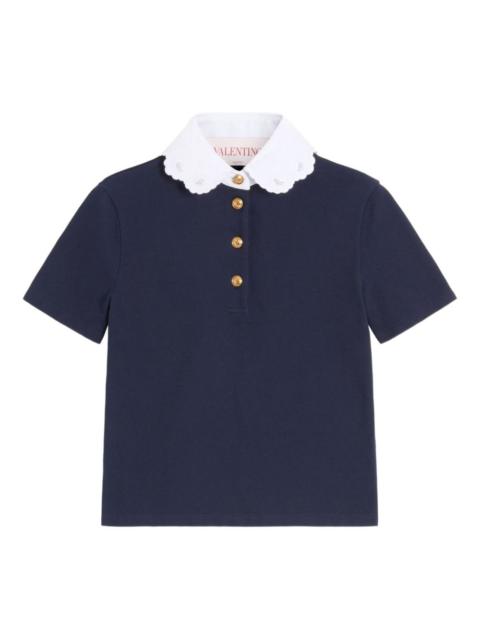 embroidered polo top