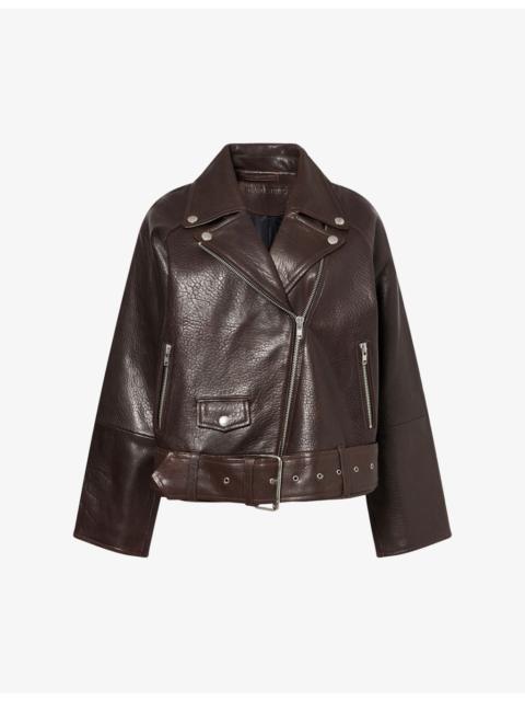 Romy Belted Leather Jacket