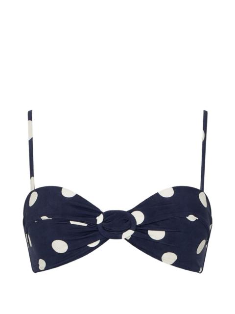 polka-dot knot bikini top