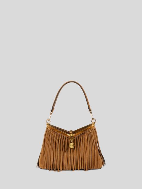 MEDIUM SUEDE VELA BAG WITH FRINGING