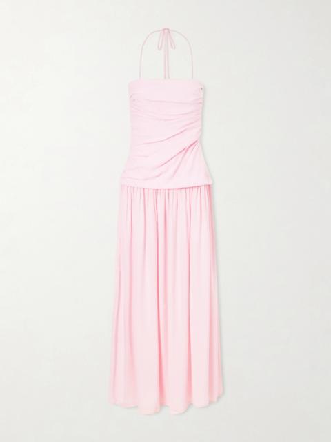 Notte Ruched Linen Maxi Dress