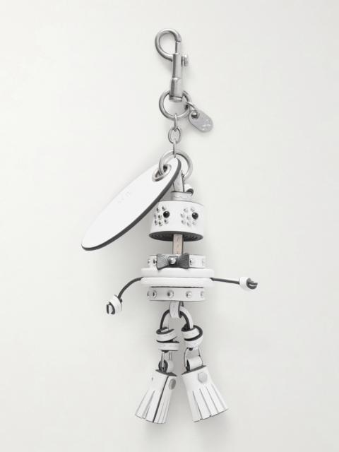 Groom Studded Silver-tone And Leather Bag Charm