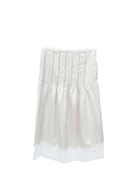 crystal-inlay embellished satin slip skirt