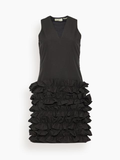 Scenic Organic Cotton Frill Dress in Black