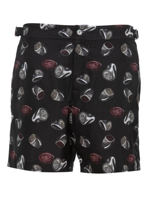 ring-seal print swim shorts