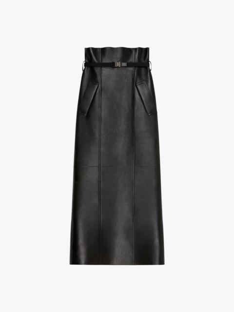 WRAP SKIRT IN LEATHER WITH 4G BELT