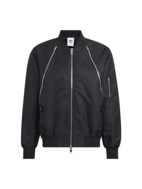 adidas originals Zipper Jkt Solid Color Sports Jacket Black HL6492