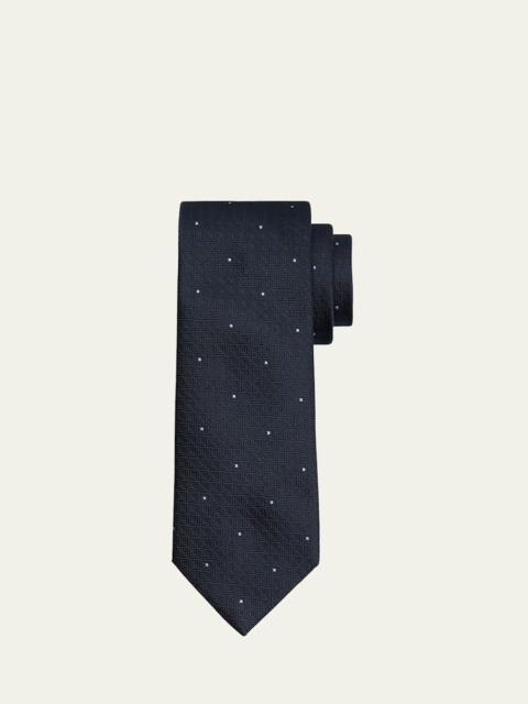 Men's Geometric Jacquard Silk Tie