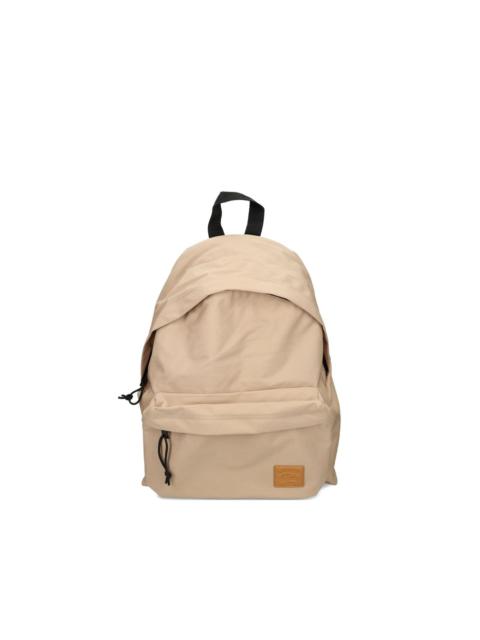 top-handle logo-patch backpack