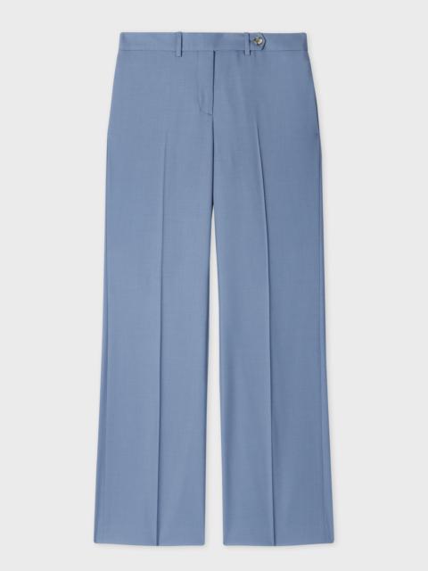 Women's 'A Suit To Travel In' - Steel Blue Wool Bootcut Trousers