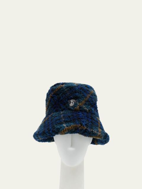 Check Knit Fleece Bucket Hat