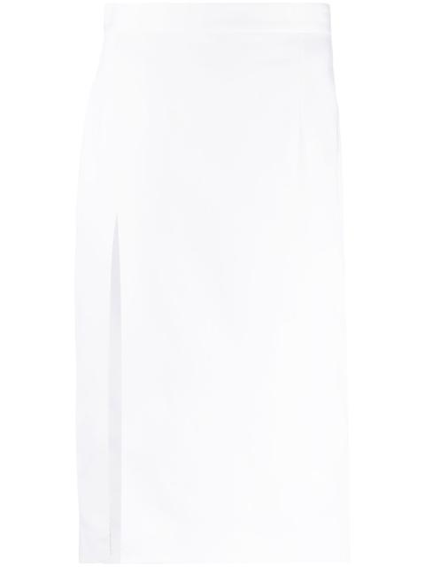 slit-detail high-waisted skirt