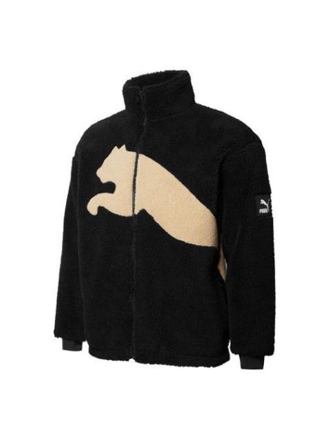 PUMA Sherpa Contrasting Colors Large Logo lamb's wool Stay Warm Jacket Black 848418-01