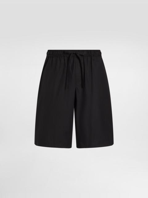 Cotton jogging shorts with logo tag
