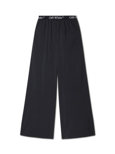 Black Logo Band Nylon Pants