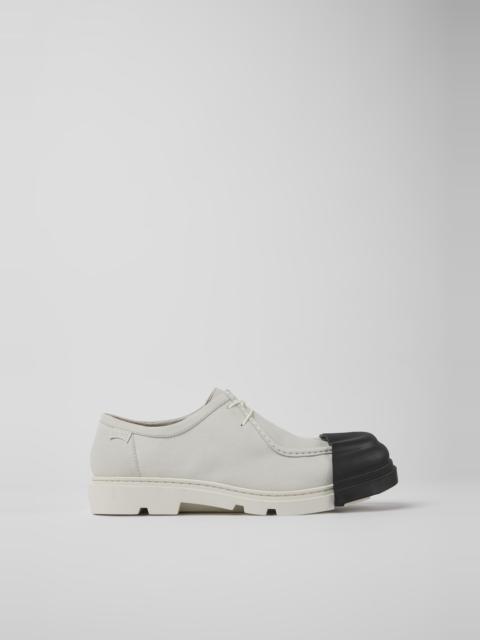 White non-dyed leather shoes for men