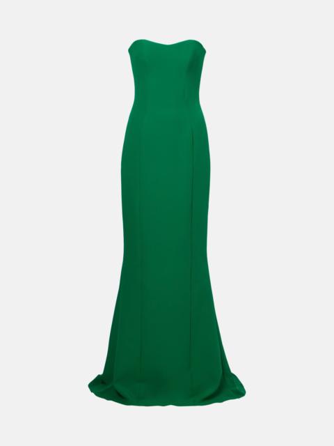 Angelina strapless crêpe gown