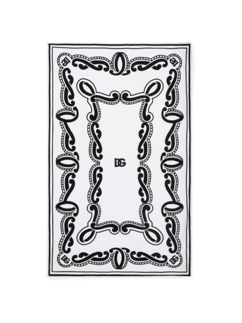 bandana-print beach towel