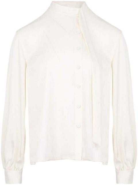 scarf-detail long-sleeve shirt