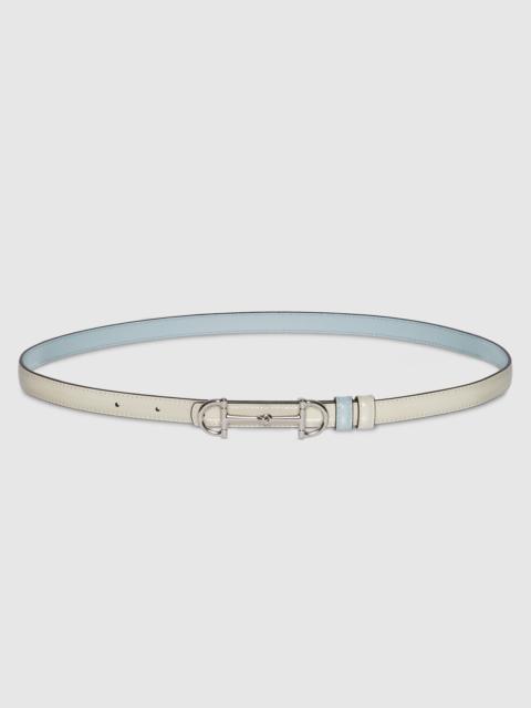 Reversible thin belt with Horsebit