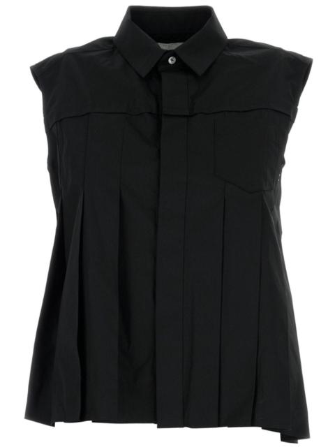 pleated asymmetric shirt