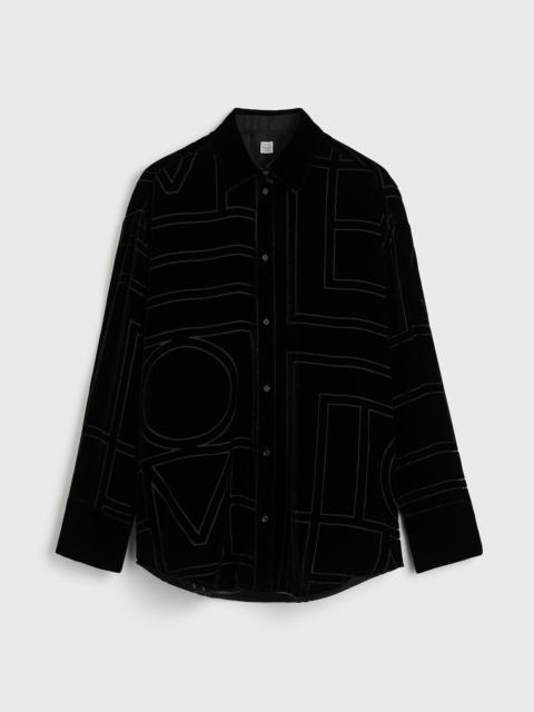 Oversized devoré shirt black