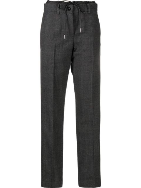 drawstring-fastening straight-leg trousers