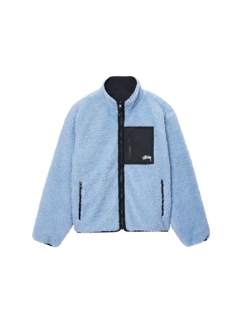 Stussy Sherpa Reversible Jacket Light Denim