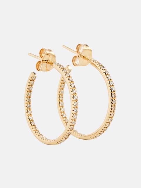 14kt gold hoop earrings with diamonds