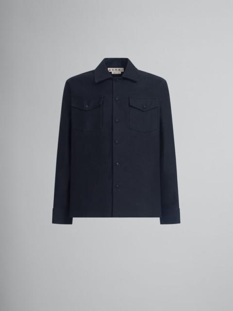 BLACK ORGANIC COTTON SATIN SHIRT