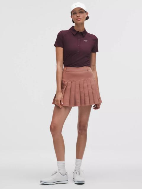 Drop-Waist Pleated High-Rise Golf Skirt
