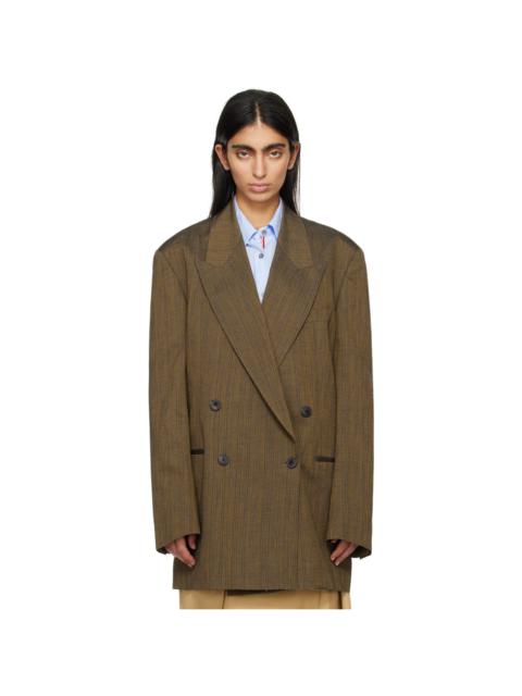 Brown Double-Breasted Blazer
