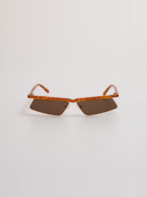 Aria Cat Eye Sunglasses in Yellow Gold and Brown
