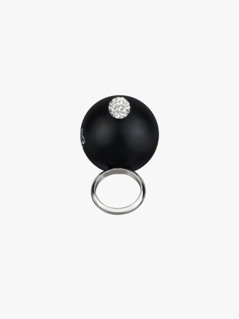 4G PEARL RING WITH CRYSTALS