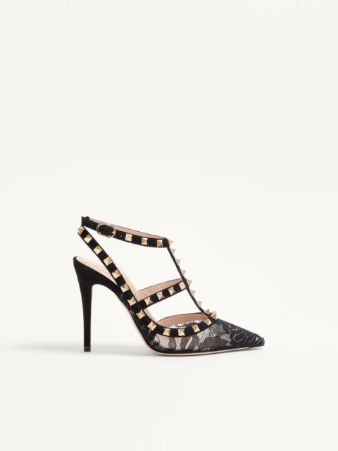 ROCKSTUD LACE PUMP WITH STRAPS 100MM