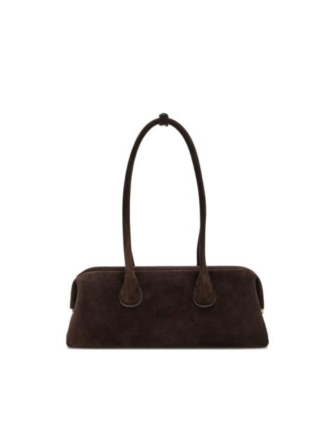 suede top-handle shoulder bag