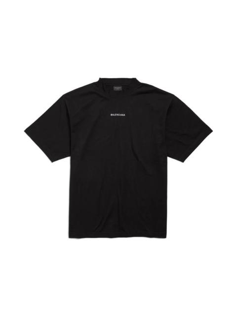 BALENCIAGA New Balenciaga Back T-shirt Medium Fit in Black | REVERSIBLE