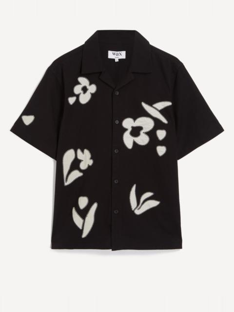 Didcot Black-Beige Abstract Applique Shirt