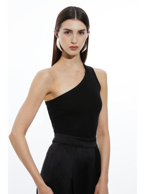 Compact Jersey Rib Asymmetrical Top