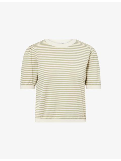 The Striped Short-Sleeve Cotton-Blend Jumper