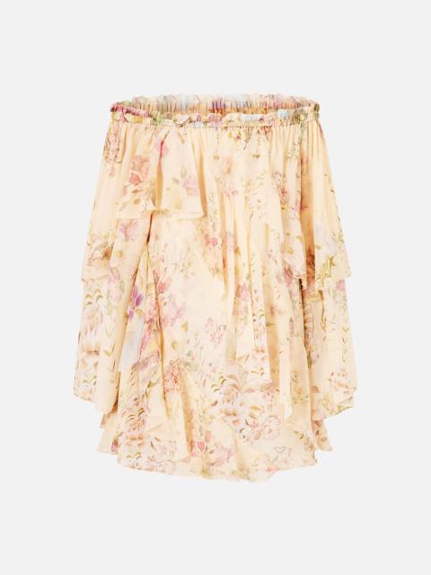 OFF SHOULDER ASSYMETRIC RUFFLE DRESS