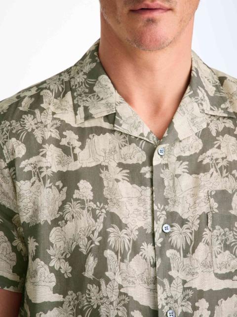 Men's Short Sleeve Shirt Milan 26 Linen Khaki