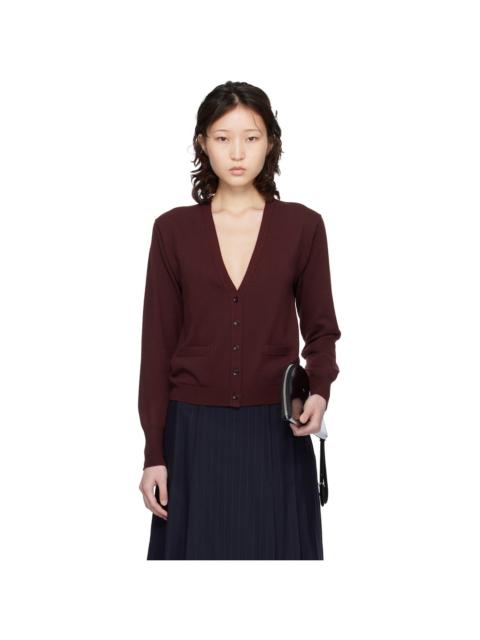 Burgundy Virgin Wool Cardigan