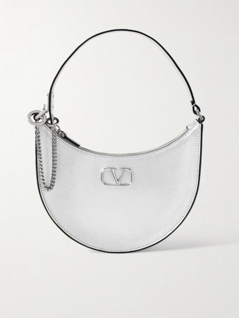 Vlogo Mini Metallic Textured-leather Shoulder Bag