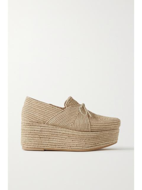 + Clergerie Diamond Raffia Platform Brogues