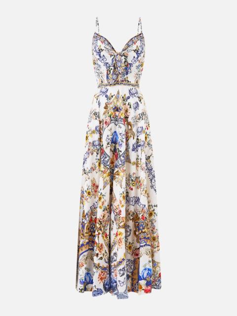 LONG DRESS WITH TIE FRONT