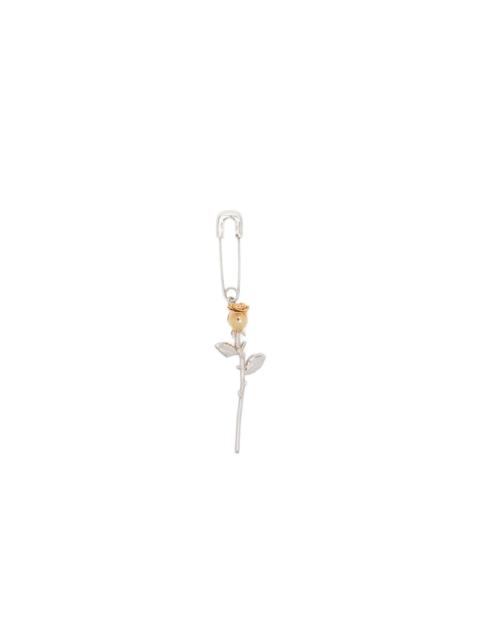 rose safety-pin earring