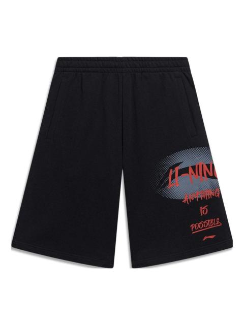 Li-Ning Anything Is Possible Graphic Loose Fit Shorts 'Black' AKST591-2